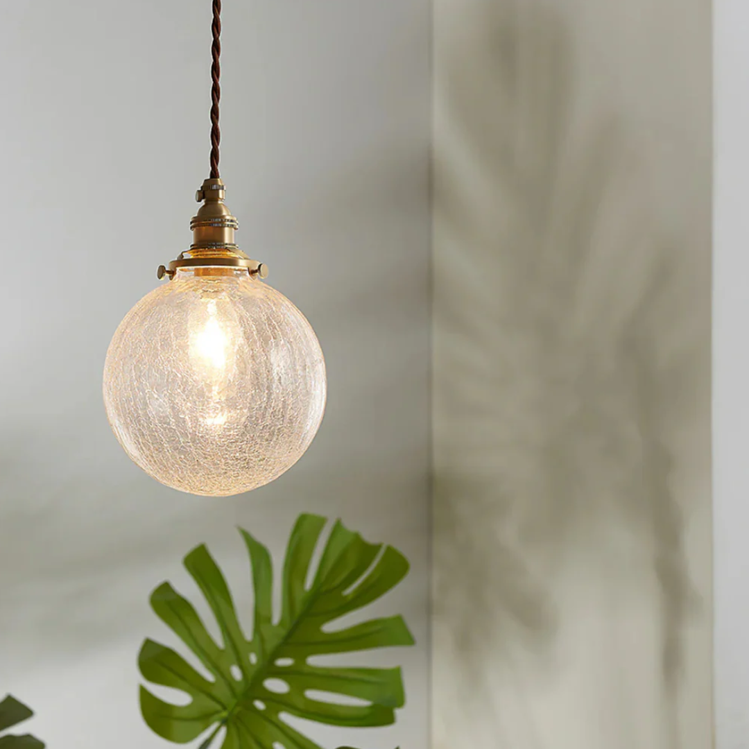 Crackled Glass Pendant Lamp