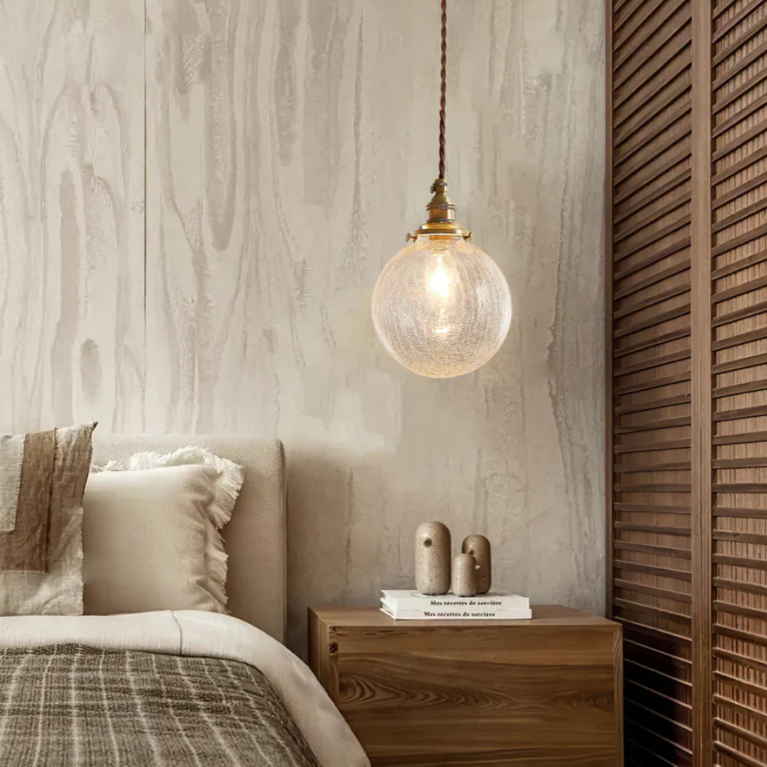 Crackled Glass Pendant Lamp