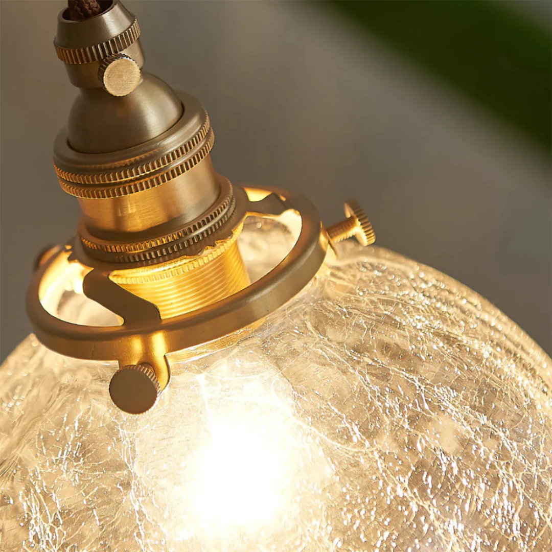 Crackled Glass Pendant Lamp