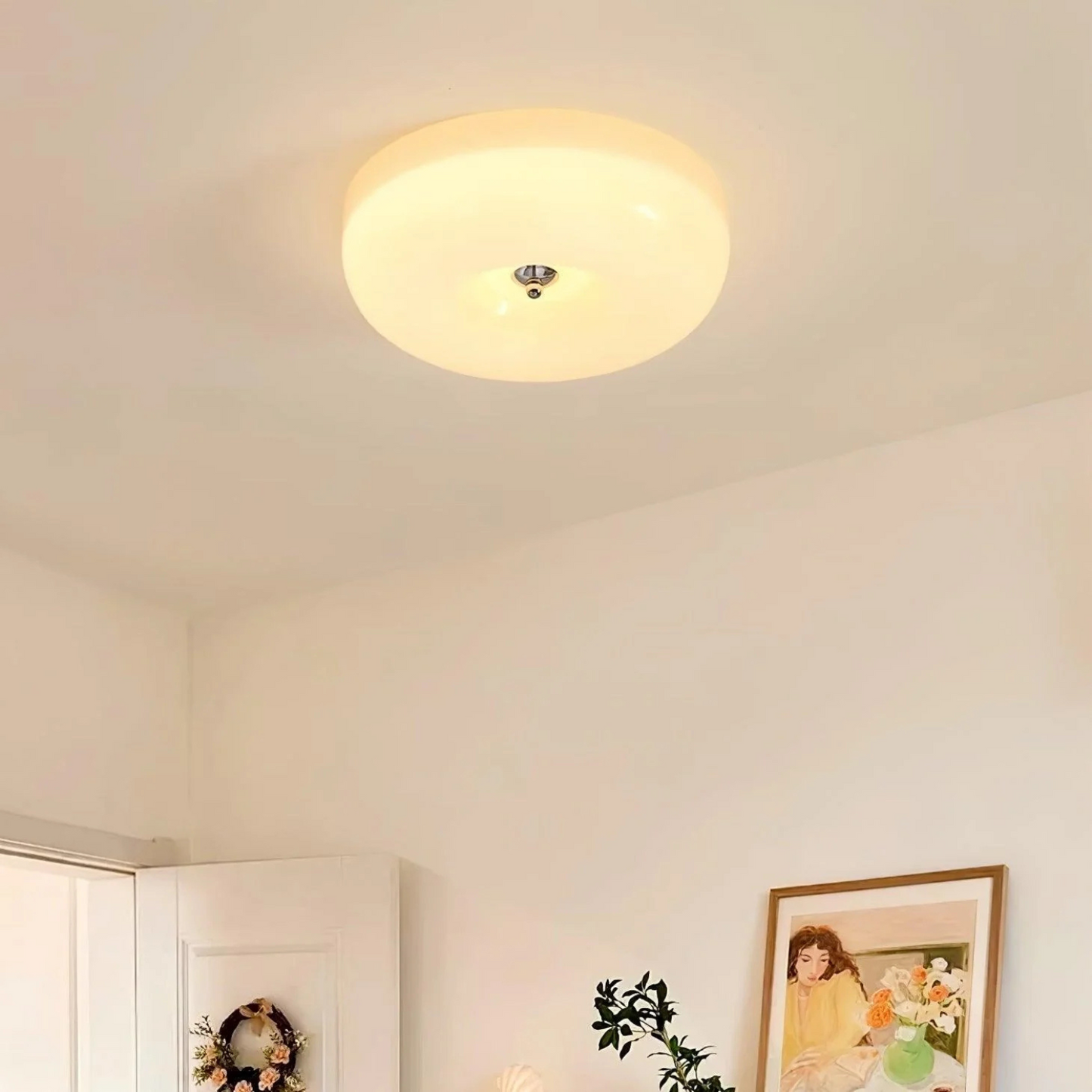 Cream Pudding Ceiling Lamp