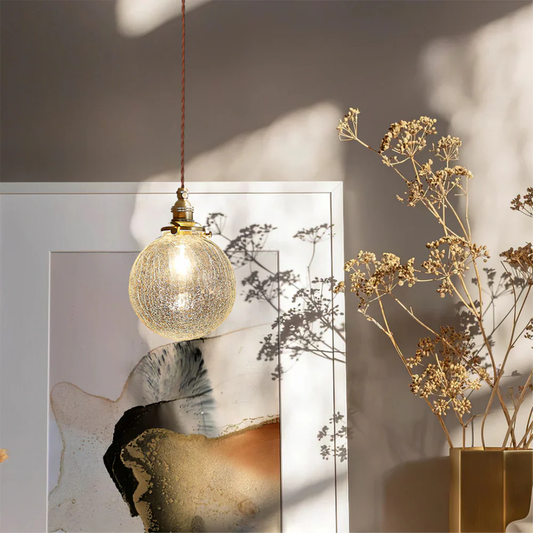 Crackled Glass Pendant Lamp