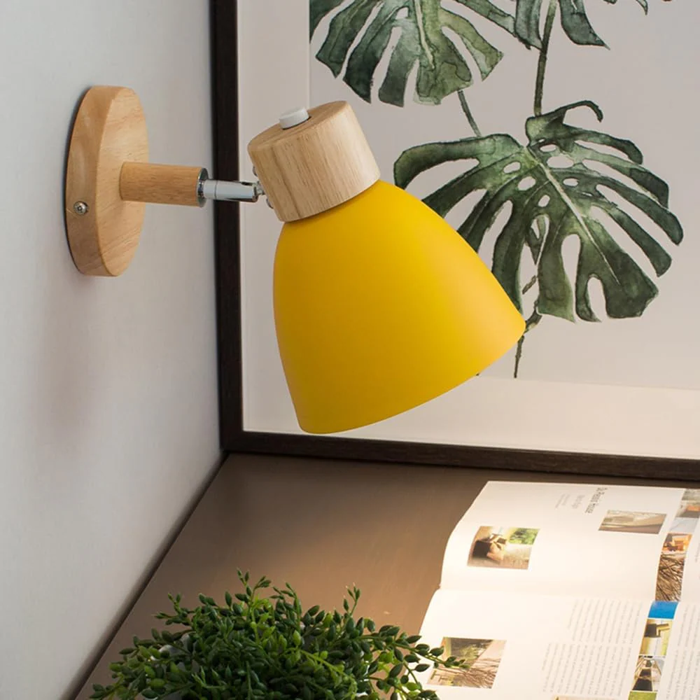 Modern Wall Lamp – Simple Design with Wood Accent
