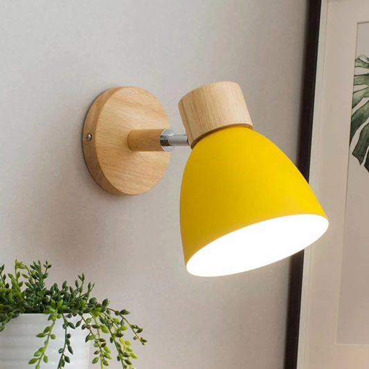 Modern Wall Lamp – Simple Design with Wood Accent
